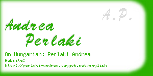 andrea perlaki business card